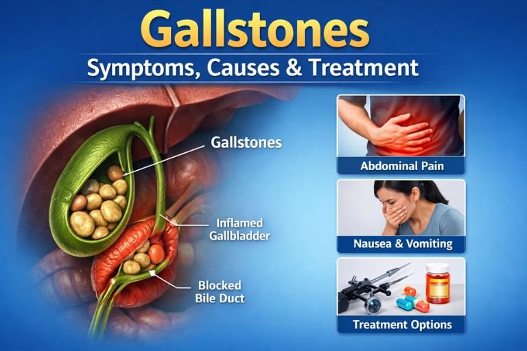 Gallstones symptoms causes and treatment explained by Dr. Sanjiv Warkhede, Best Piles Doctor in Jabalpur
